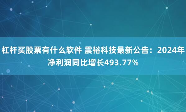 杠杆买股票有什么软件 震裕科技最新公告：2024年净利润同比增长493.77%