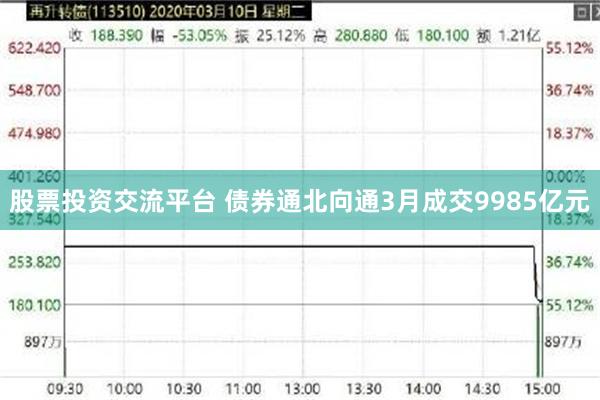 股票投资交流平台 债券通北向通3月成交9985亿元