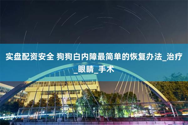 实盘配资安全 狗狗白内障最简单的恢复办法_治疗_眼睛_手术