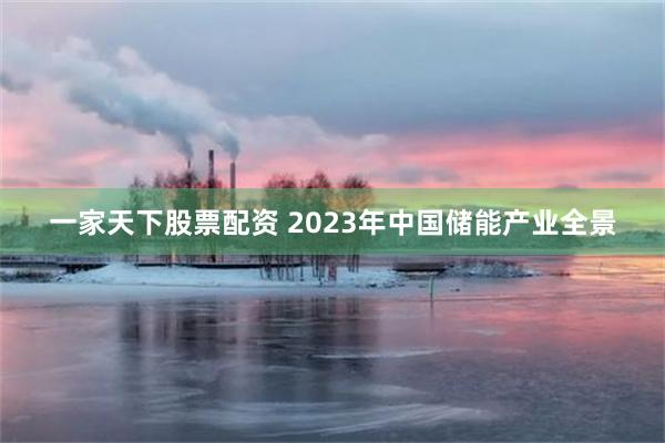 一家天下股票配资 2023年中国储能产业全景