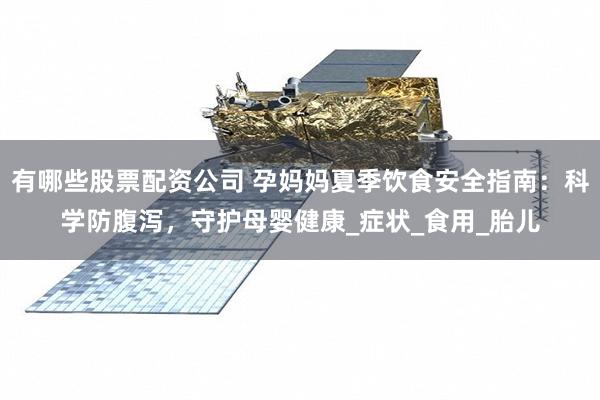 有哪些股票配资公司 孕妈妈夏季饮食安全指南：科学防腹泻，守护母婴健康_症状_食用_胎儿
