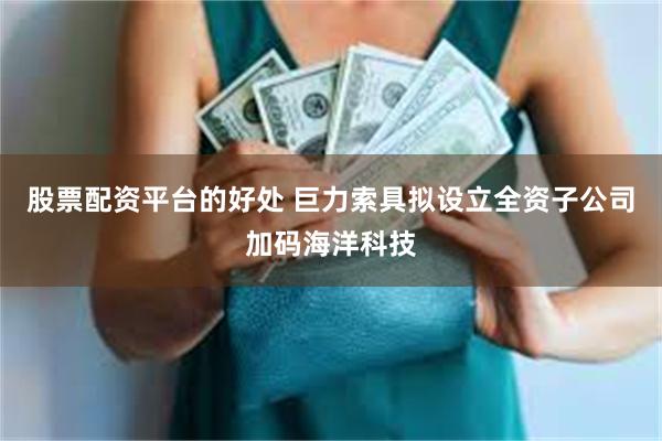 股票配资平台的好处 巨力索具拟设立全资子公司加码海洋科技